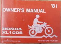 1981 Honda XL100S Motorcycle Owner's Manual