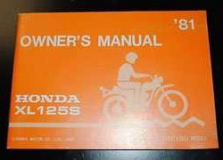 1981 Honda XL125S Motorcycle Owner's Manual