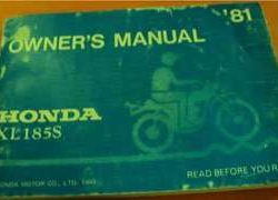 1981 Honda XL185S Motorcycle Owner's Manual