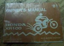 1981 Honda XR200 Motorcycle Owner's Manual