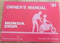 1981 Honda XR80 Motorcycle Owner's Manual