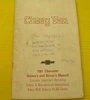 1981 Chevrolet Van Owner's Manual