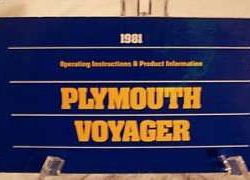 1981 Plymouth Voyager Owner's Manual