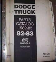1982 Dodge Ramcharger Mopar Parts Catalog Binder