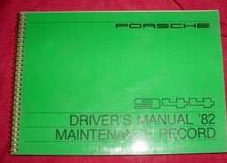 1982 Porsche 944 Owner's Manual