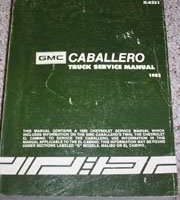 1982 GMC Caballaro Service Manual
