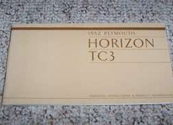 1982 Plymouth Horizon & TC3 Owner's Manual
