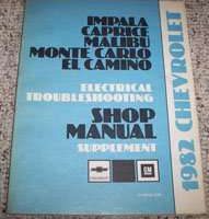 1982 Chevrolet Impala Electrical Troubleshooting Shop Manual Supplement