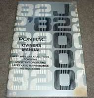 1982 Pontiac J2000 Sunbird Owner's Manual