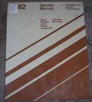 1982 Chrysler Town & Country Engine Performance Service Manual
