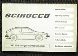 1982 Volkswagen Scirocco Owner's Manual