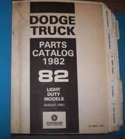 1982 Dodge Ramcharger Mopar Parts Catalog Binder