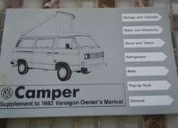 1982 Volkswagen Vanagon Camper Owner's Manual Supplement