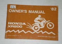 1982 Honda XR200 Motorcycle Owner's Manual