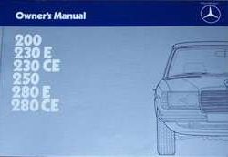 1983 Mercedes Benz 230E 230CE Euro Models Owner's Manual