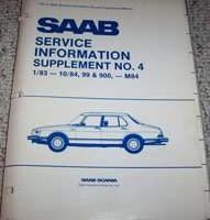 1983 Saab 900 Service Manual Supplement No. 4