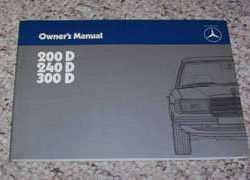 1984 Mercedes Benz 200D Euro Models Owner's Manual