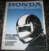 1984 Honda VT500C Shadow & VT500FT Ascot Motorcycle Service Manual
