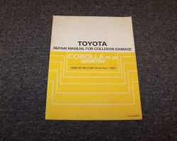 1986 Toyota Corolla Collision Repair Manual