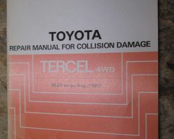 1985 Toyota 4WD Tercel Collision Repair Manual