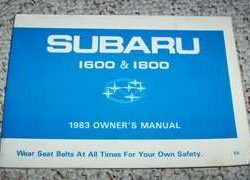 1983 Subaru 1600 & 1800 Owner's Manual