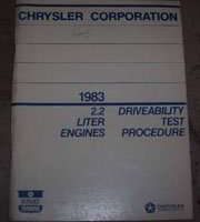 1983 Dodge Charger 2.2L Engines Driveablity Test Procedures