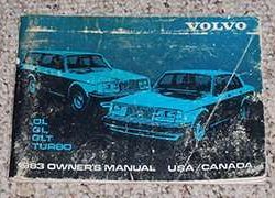 1983 Volvo 240 DL, GL, GTL & Turbo Owner's Manual