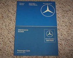 1983 Mercedes Benz 300SD Turbo Diesel Owner's Manual Set