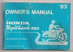 1983 Honda CB550SC Motorcycle Owner's Manual