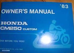 1983 Honda CM250 Motorcycle Owner's Manual