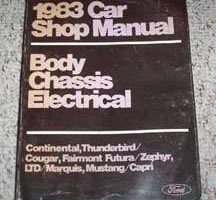 1983 Mercury Cougar, Zephyr, Marquis & Capri Body, Chassis & Electrical Service Manual