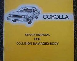 1983 Toyota Corolla Collision Damage Repair Manual