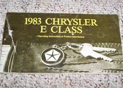 1983 Chrysler E-Class Owner's Manual