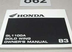 1983 Honda GL1100A Gold Wing Motorcycle Owner's Manual
