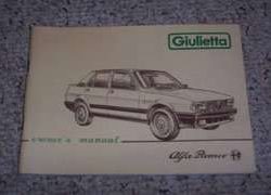 1983 Alfa Romeo Giulietta Owner's Manual