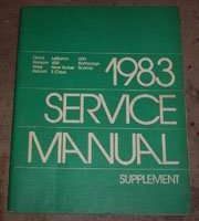 1983 Chrysler E Class Service Manual Supplement