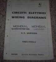 1983 Ferrari Mondial Quattrovalvole & Mondial Cabriolet Wiring Diagrams Manual