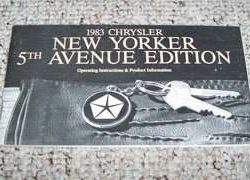 1983 Chrysler New Yorker Fifth Avenue Owner's Manual