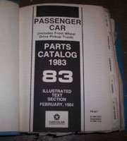 1983 Chrysler E-Class Mopar Parts Catalog Binder