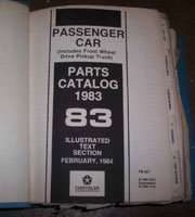 1983 Plymouth Gran Fury Mopar Parts Catalog Binder