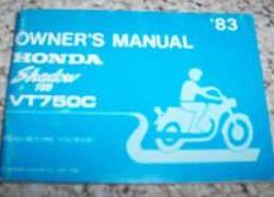 1983 Honda Shadow VT750C Motorcycle Owner's Manual