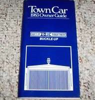 1983 Lincoln Town Car Owner's Manual