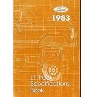 1983 Ford Ranger Specificiations Manual