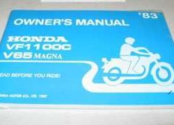 1983 Honda VF1100C V65 Magna Motorcycle Owner's Manual
