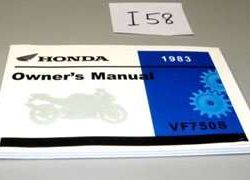 1983 Honda VF750S Sabre Motorcycle Owner's Manual