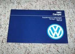 1983 Volkswagen Vanagon Camper Owner's Manual Supplement