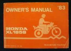 1983 Honda XL185S Motorcycle Owner's Manual