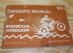 1983 Honda XR200R Motorcycle Owner's Manual