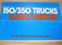 1983 Dodge Ram Truck 150 250 350 Owner's Manual