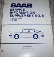 1984 Saab 900 Service Manual Supplement No. 5